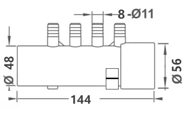 ابعاد تقسیم کننده هوای جکوزی ایمکس مدل EM1865