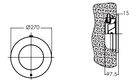 ابعاد چراغ استخر توکار ایمکس مدل H200-RGB