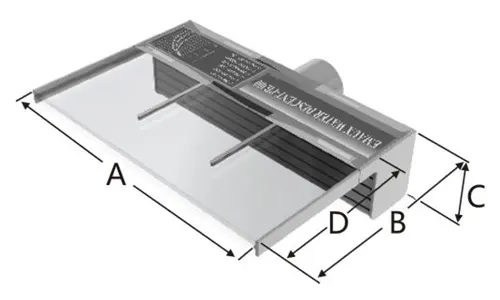 شماتیک ابعاد آبنمای استخر ایمکس LED دار PB1200-150(L)