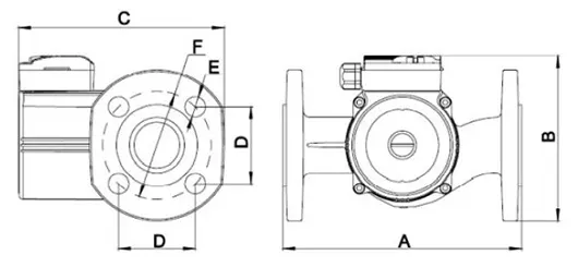 ابعاد پمپ سیرکولاتور آکوا استرانگ مدل ERP36-80F/200