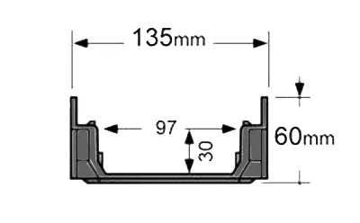 شماتیک ابعاد گاتر کنسولی هایپر استخر مدل 13.5x6
