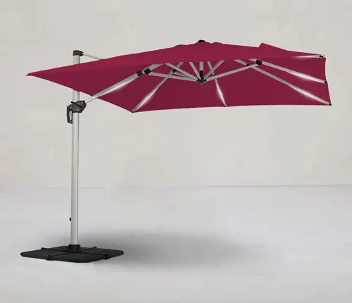 چتر پایه کنار مربعی LED دار باغ چین مدل آماندا