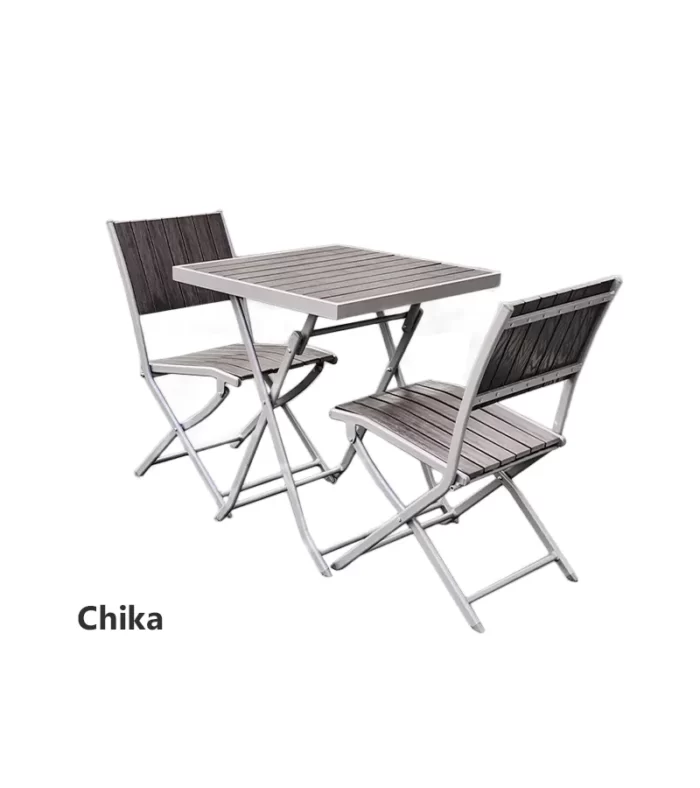 ست میز و صندلی تاشو دونفره باغ چین مدل چیکا
