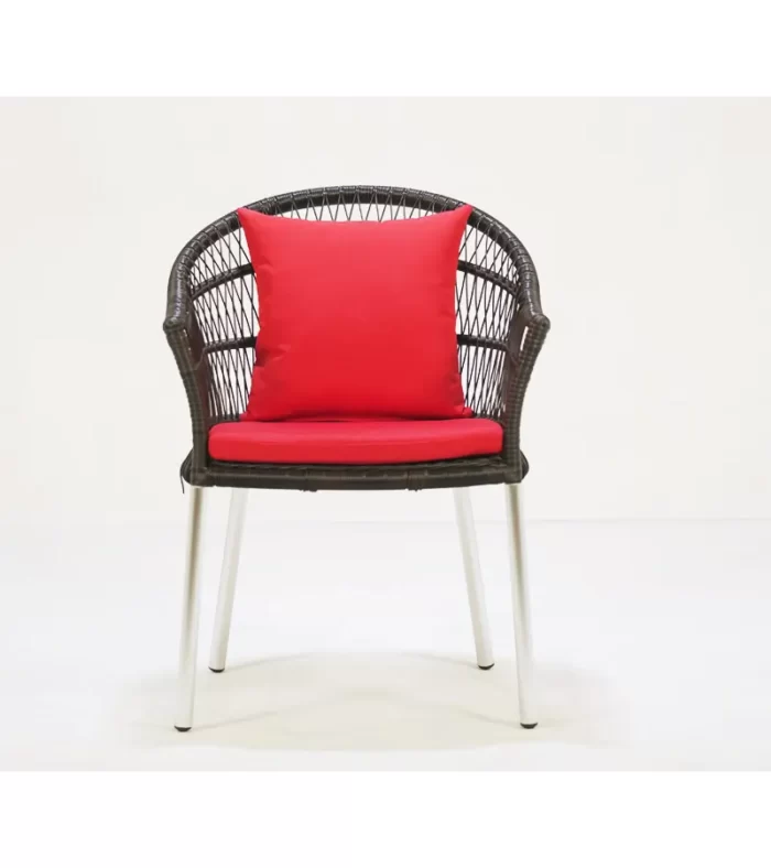ست ناهارخوری 2 نفره باغ چین مدل تارا-صندلی با تشک قرمز