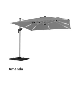 چتر پایه کنار مربعی LED دار باغ چین مدل آماندا
