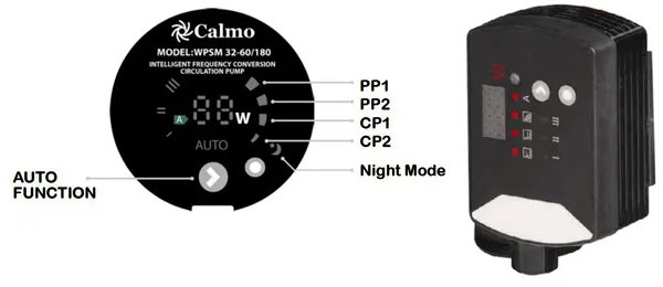 نمایشگر دیجیتال پمپ سیرکولاتور اینورتر کالمو مدل WPSM 32-160/180