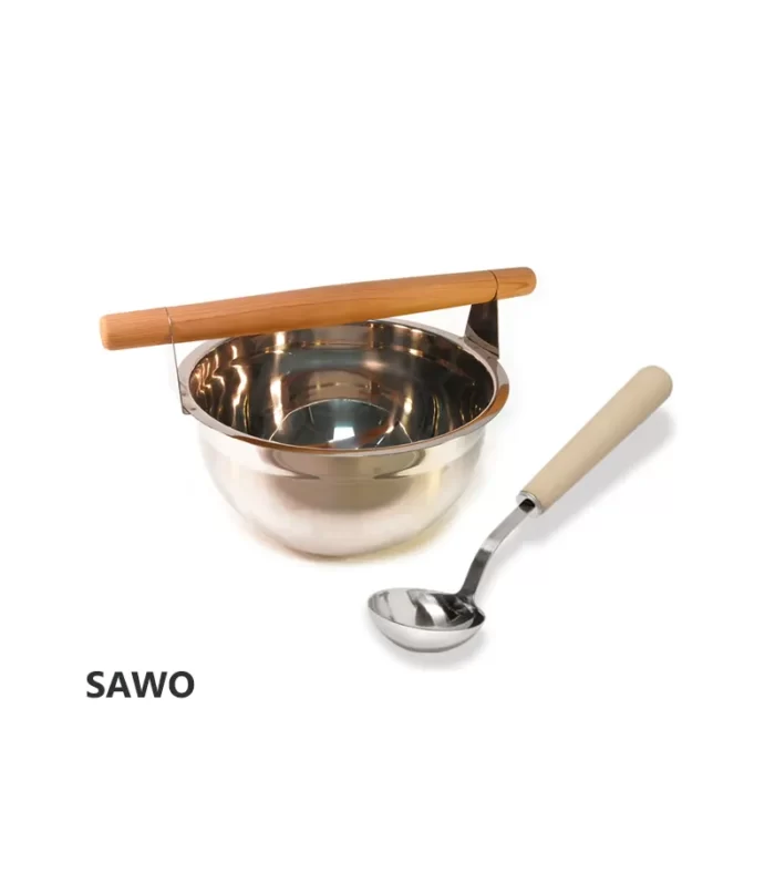 سطل و ملاقه استیل سونا خشک ساوو (SAWO)