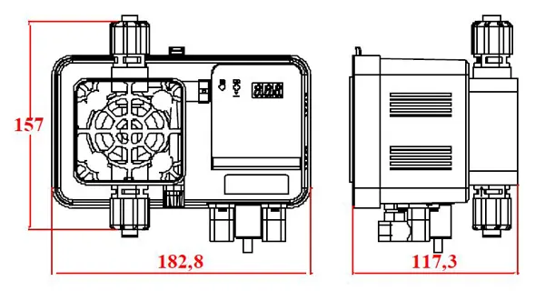 ابعاد دوزینگ پمپ استخری Microdos مدل ME1-CA-05-09