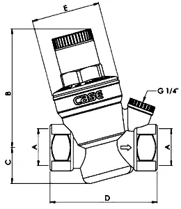 ابعاد شیر فشارشکن دیافراگمی سی اس کیس (CS CASE) مدل 1920