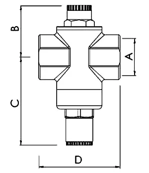 ابعاد شیر فشارشکن پیستونی سی اس کیس (CS CASE) مدل 0332