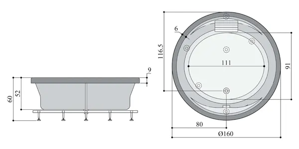 ابعاد وان حمام پرشین استاندارد مدل کنزیا