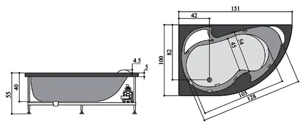 ابعاد وان حمام پرشین استاندارد مدل سیلویا